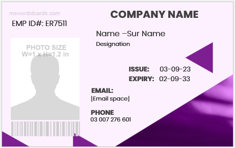 Office employee identity badge template