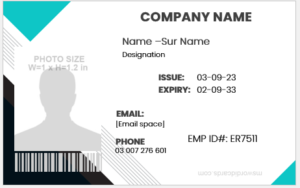 Office employee identity badge template