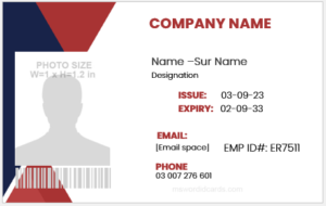 Office employee identity badge template