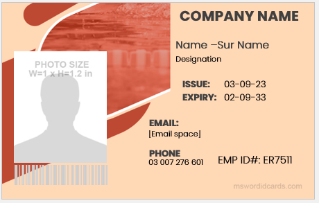 Office employee identity badge template