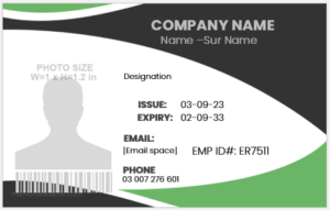 Office employee identity badge template