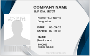 Office employee identity badge template