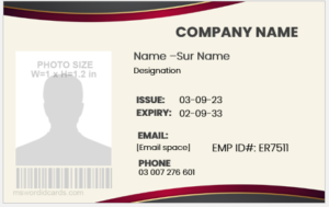 Office employee identity badge template