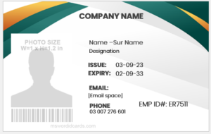 Office employee identity badge template