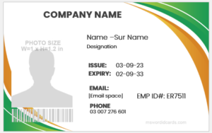 Office employee identity badge template