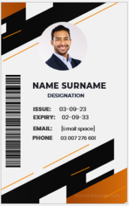 Office employee identity badge template