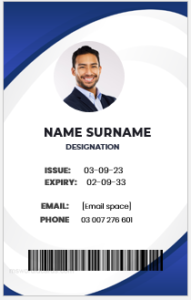 Office employee identity badge template