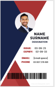 Office employee identity badge template