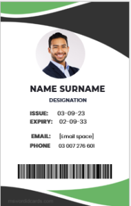 Office employee identity badge template