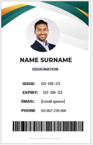 Office employee identity badge template