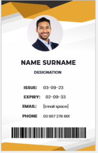 Office employee identity badge template