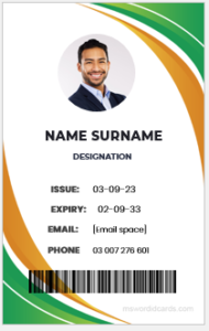 Office employee identity badge template