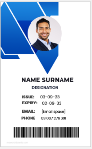 Office employee identity badge template