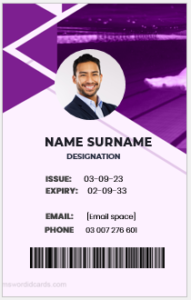 Office employee identity badge template