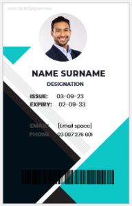 Office employee identity badge template