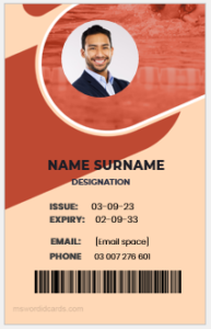 Office employee identity badge template