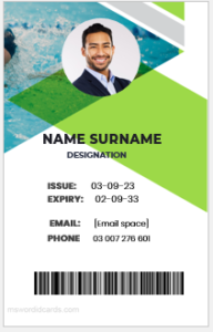 Office employee identity badge template