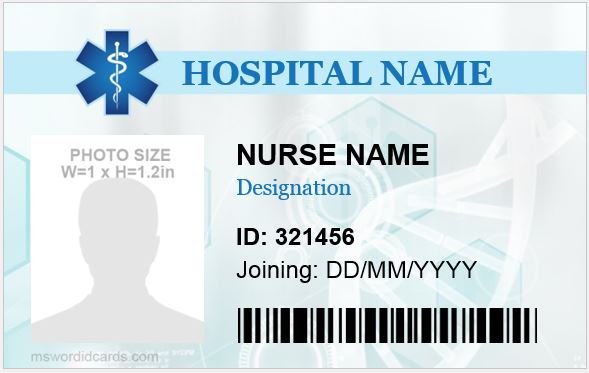 Nursing ID Card Template