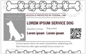 Service dog ID card template