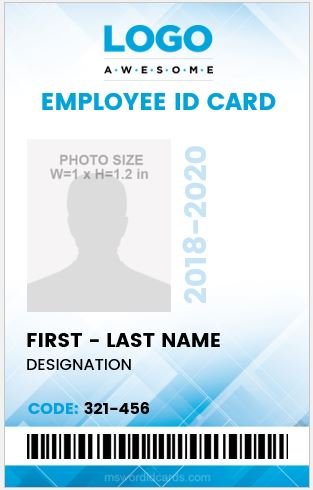 50 Best Staff Photo ID Cards for Word | Download Edit Print