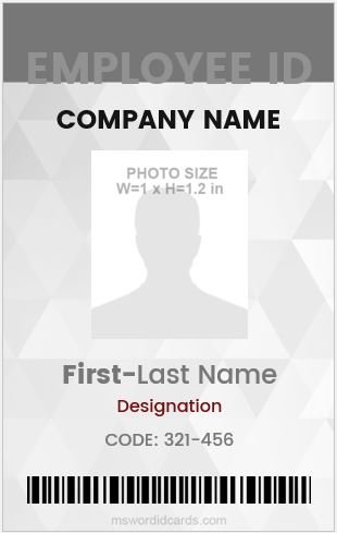 Staff Photo ID Cards | Microsoft Word ID Card Templates