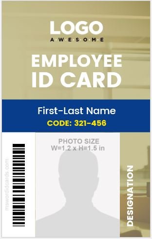 Job ID Card Vertical