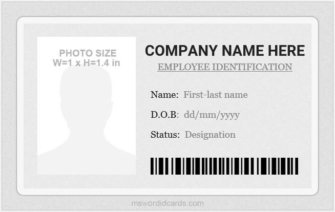 Staff Photo ID Card Template