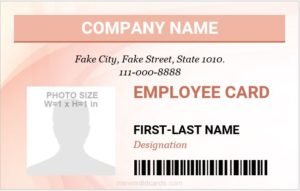 Job ID Card Template