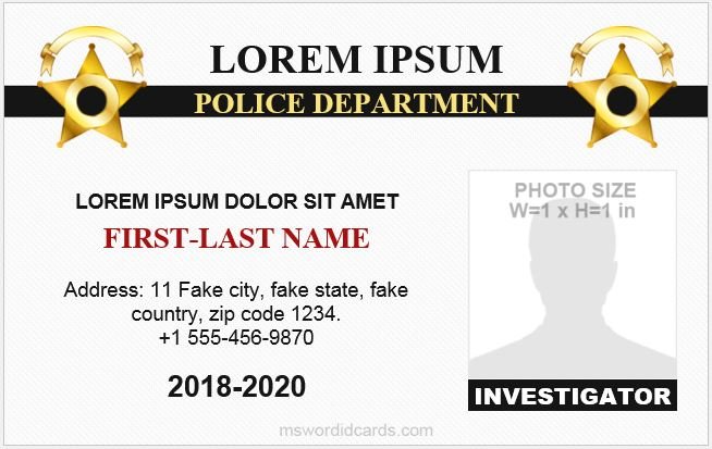 Police Id Cards Templates