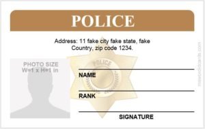Police ID Card Templates for MS Word Download Edit Print