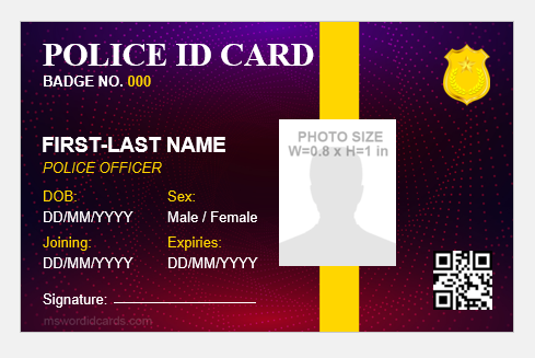 Blank Police ID Card Template