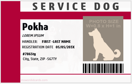 Service Dog ID badge