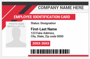 Staff Photo ID Card Template