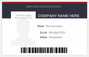 Staff Photo ID Card Template