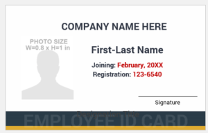 Staff Photo ID Card Template