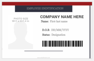 Staff Photo ID Card Template