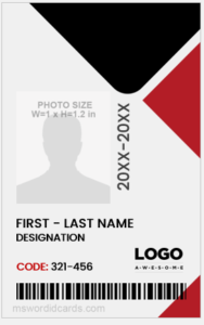 Staff Photo ID Card Template