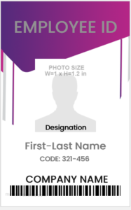 Staff Photo ID Card Template