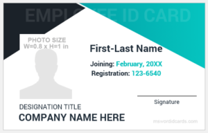 Staff Photo ID Card Template