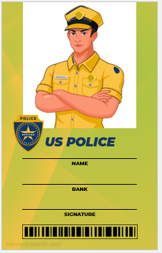 US police ID card template