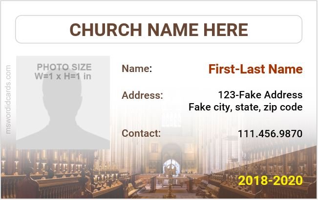 Church ID Badge Sample