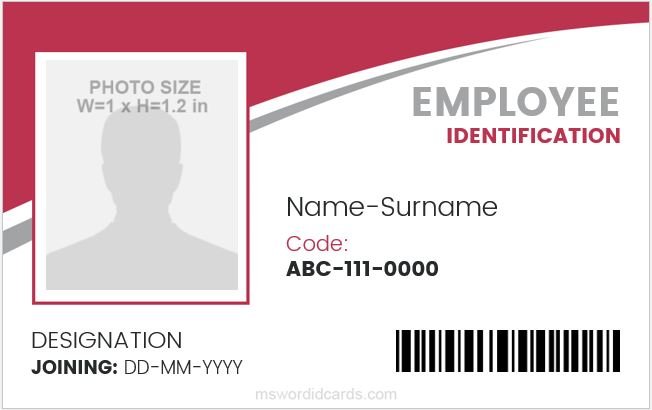 ID Badge Designs and Sizes | Download Edit & Print Word File