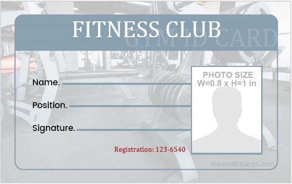 Gym Photo ID Badge