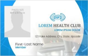Health Club ID Badge Sample