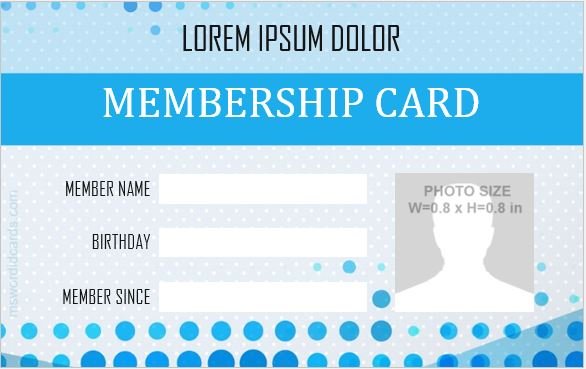 Membership id card sample