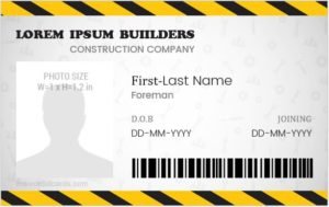 5 Best Construction Workers Photo ID Badges | Microsoft Word ID Card ...