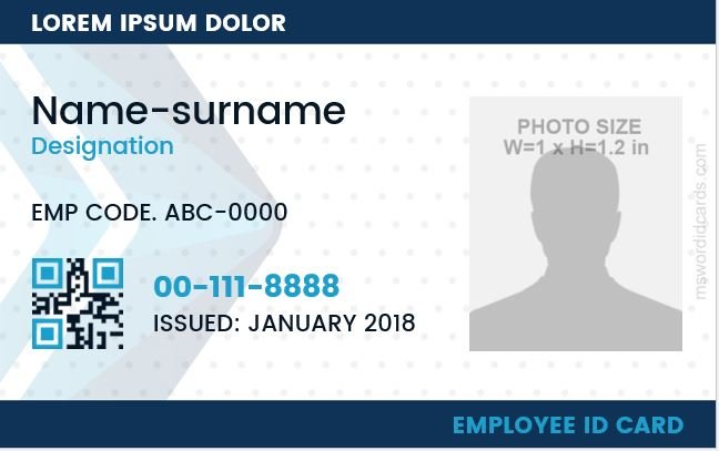 Labor id card template