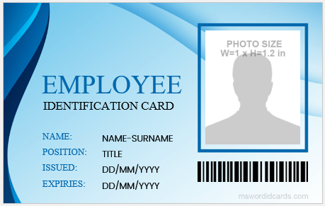 Fake employee ID badge template