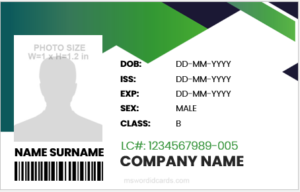 Fake ID badge template