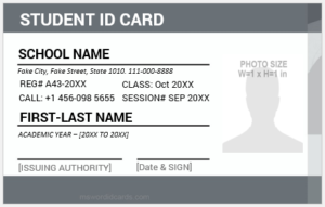School ID card template